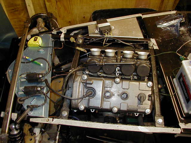 above side view of engine bay